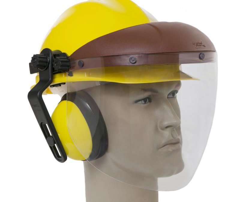 Capacete de segurança com viseira